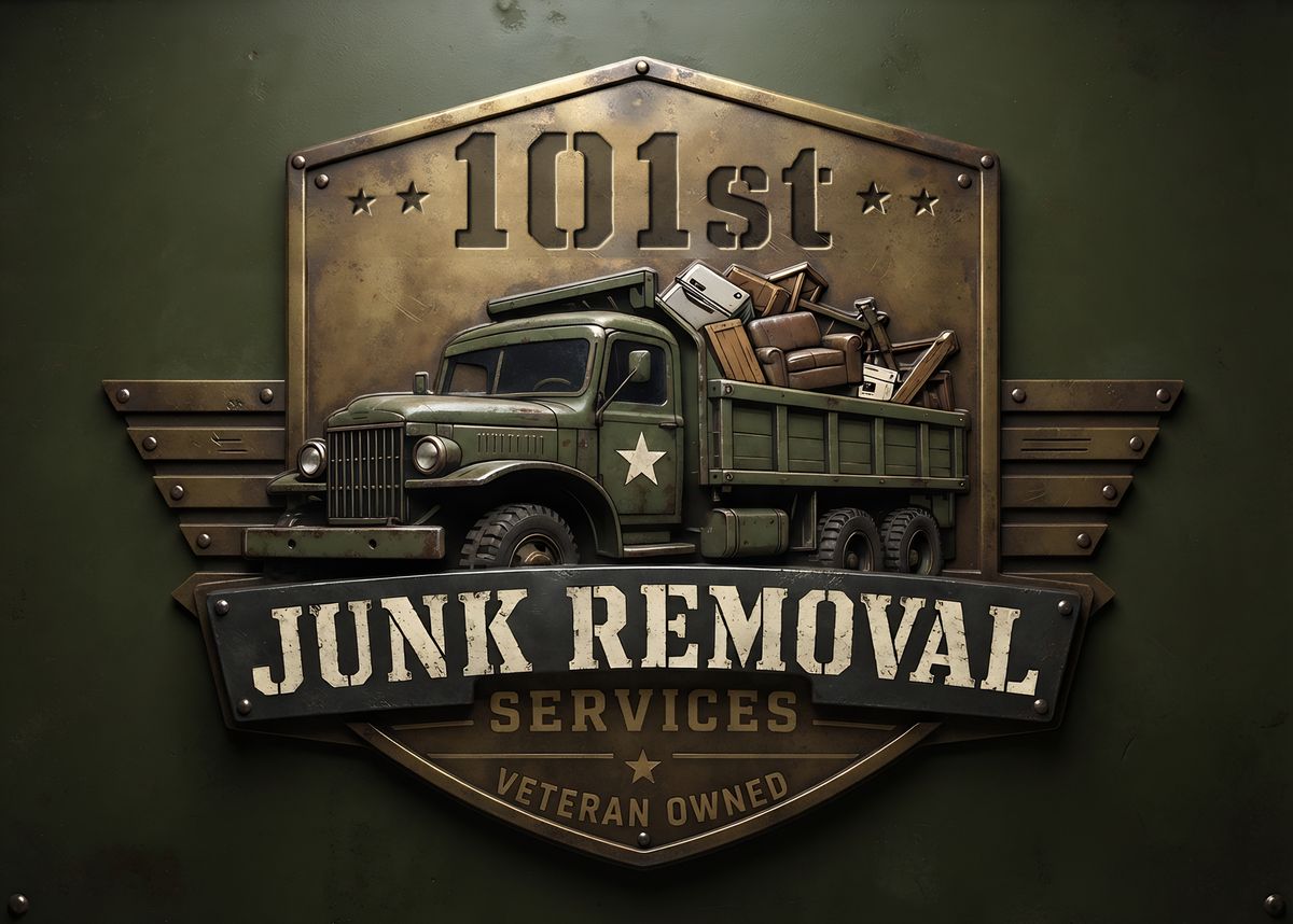101st Junk Removal Services — Veteran Owned metal plaque